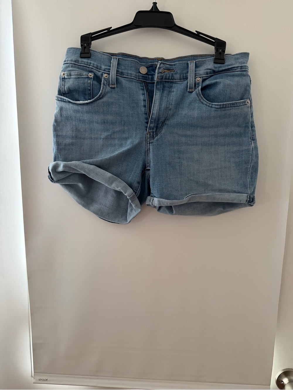 Levi's Light Blue Denim Rolled Hem Shorts